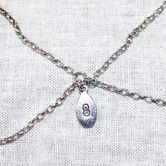 Persona Sterling Silver Double Chain Charm Necklace - Picture 3 of 5